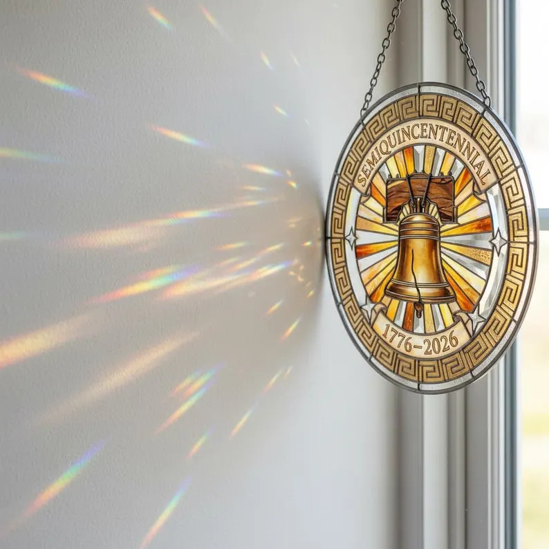 United States Liberty Bell Suncatcher Glass
