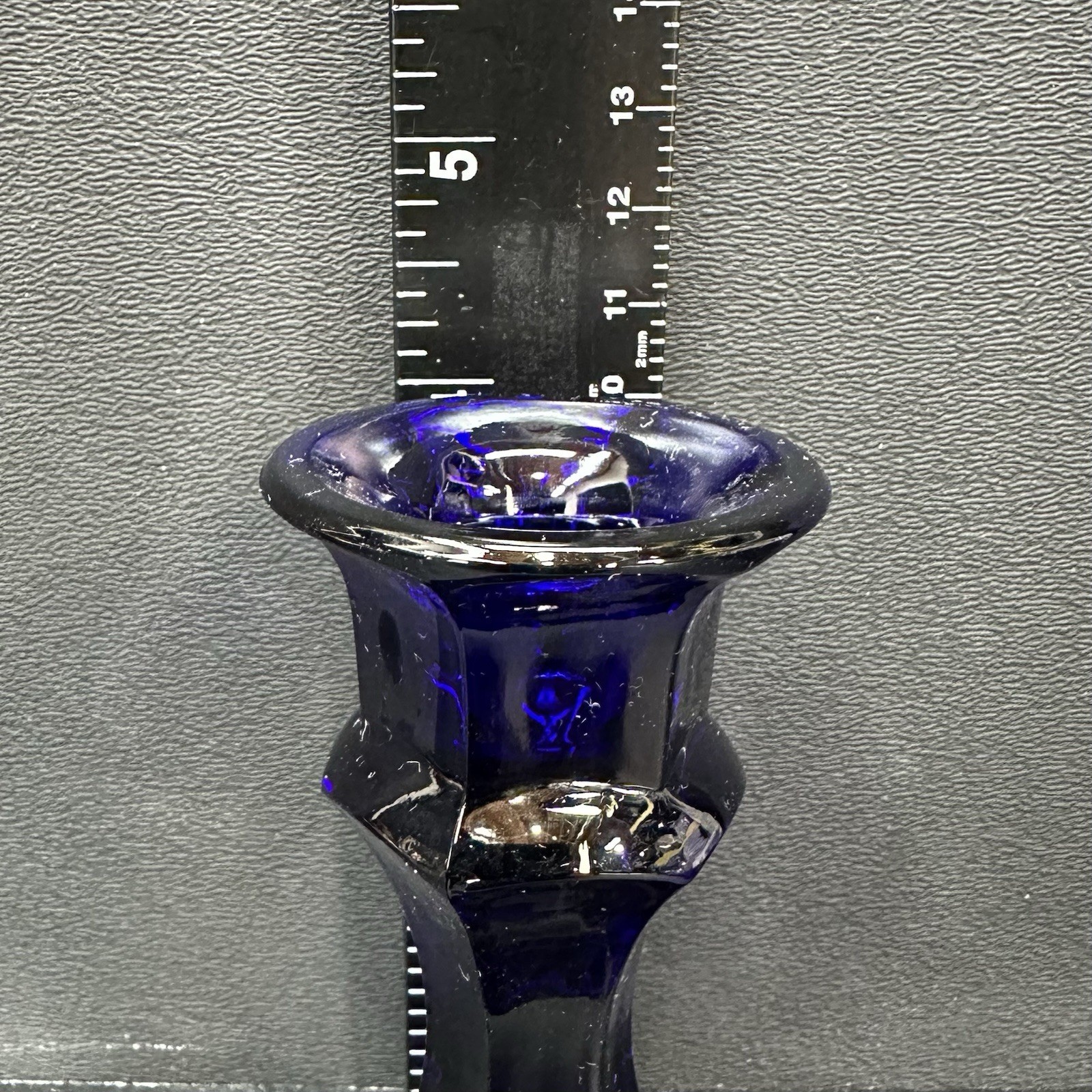 American Stemware ‘Latrobe’ 4″ Cobalt Blue Glass Candle Stick Holders, Set Of 3