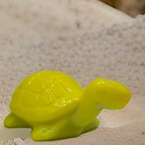 Ghost and Turtle Mosser for Fenton Mold Art Glass Dandelion Yellow Glows UV