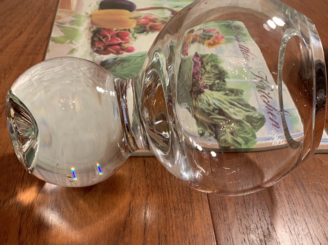 SALE STUDIO NOVA POLAND MIDCENTURY MODERN GLASS DOUBLE ORB BALL VASE VERY HEAVY