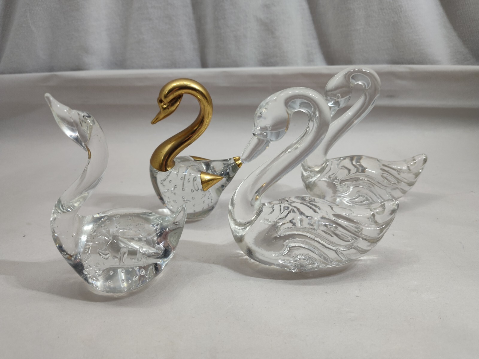 Four Swans a Swimming 2 Fenton 2 Controlled Bubbles 1 Gold Overlay Bullicante