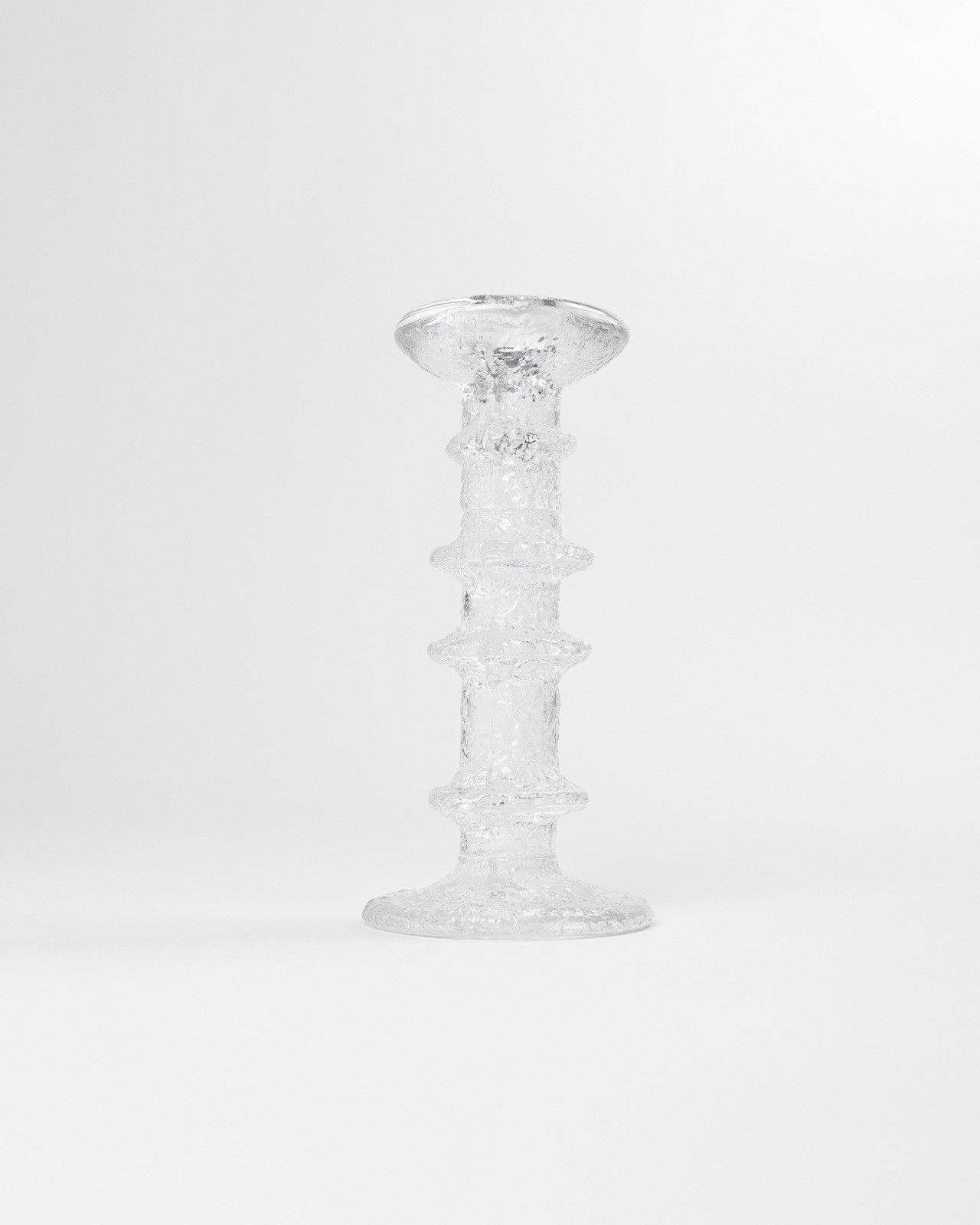 Iittala Clear Textured Glass Candlestick Set Modern Scandinavian Art Decorative