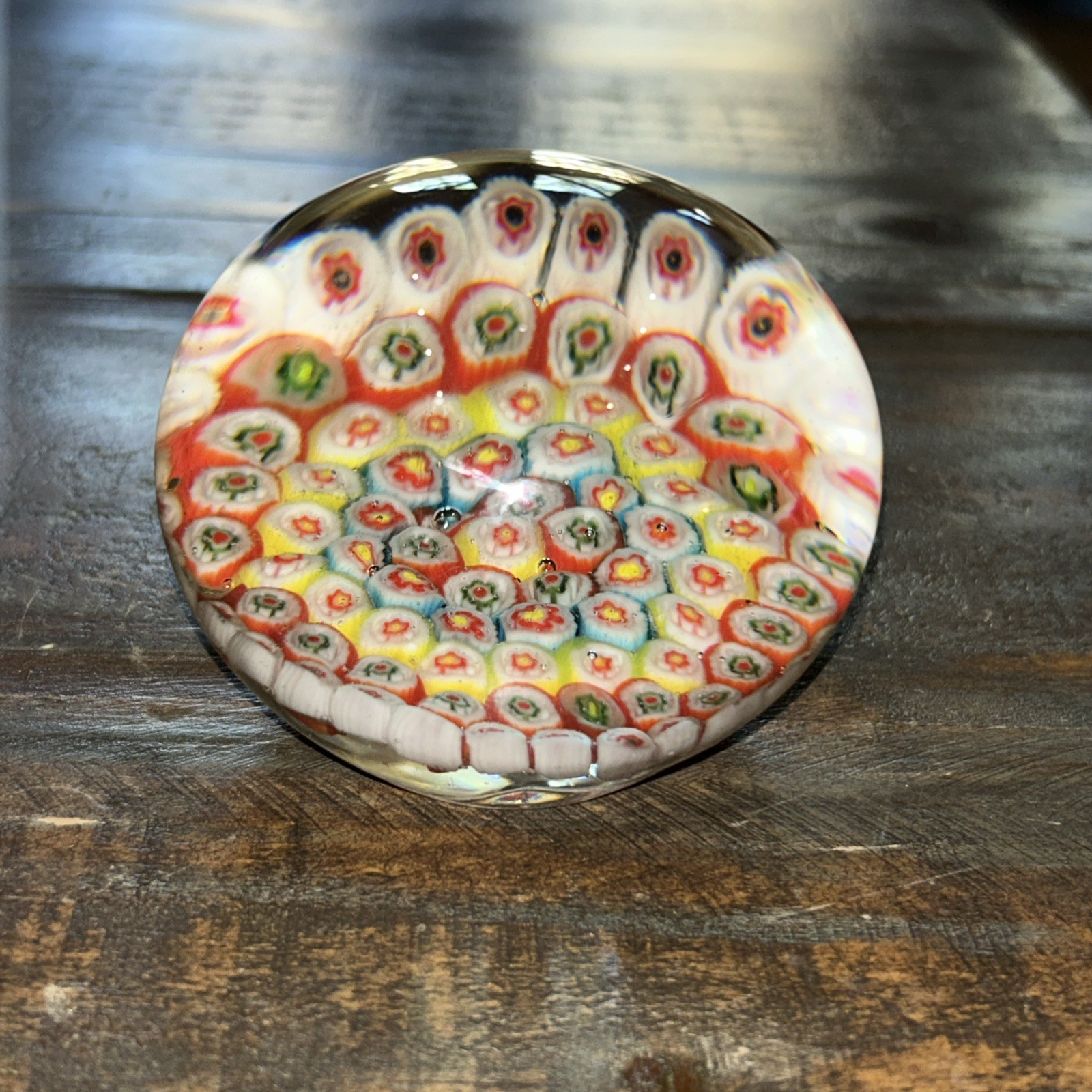 Millefiori Floral Paperweight Stunning Canes Floral Designs 3”