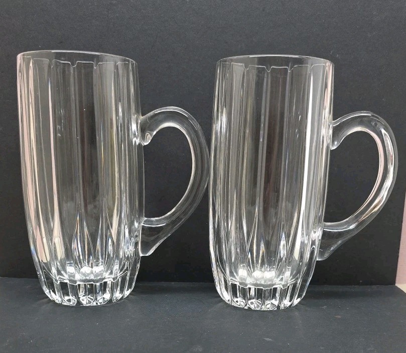 Lot of 2 Mikasa Park Lane Beer Steins Mugs 7″ 20oz Large Heavy Mugs EXC