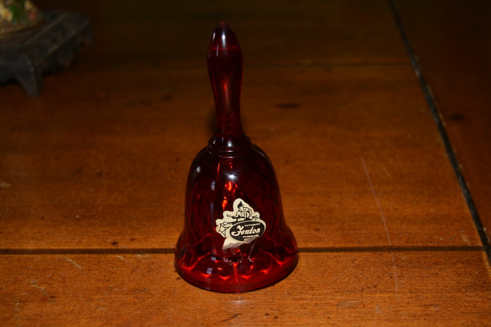 Fenton!! Red or Garnet Bell w/ Partial Sticker Approx. 4 inches In Great Shape!