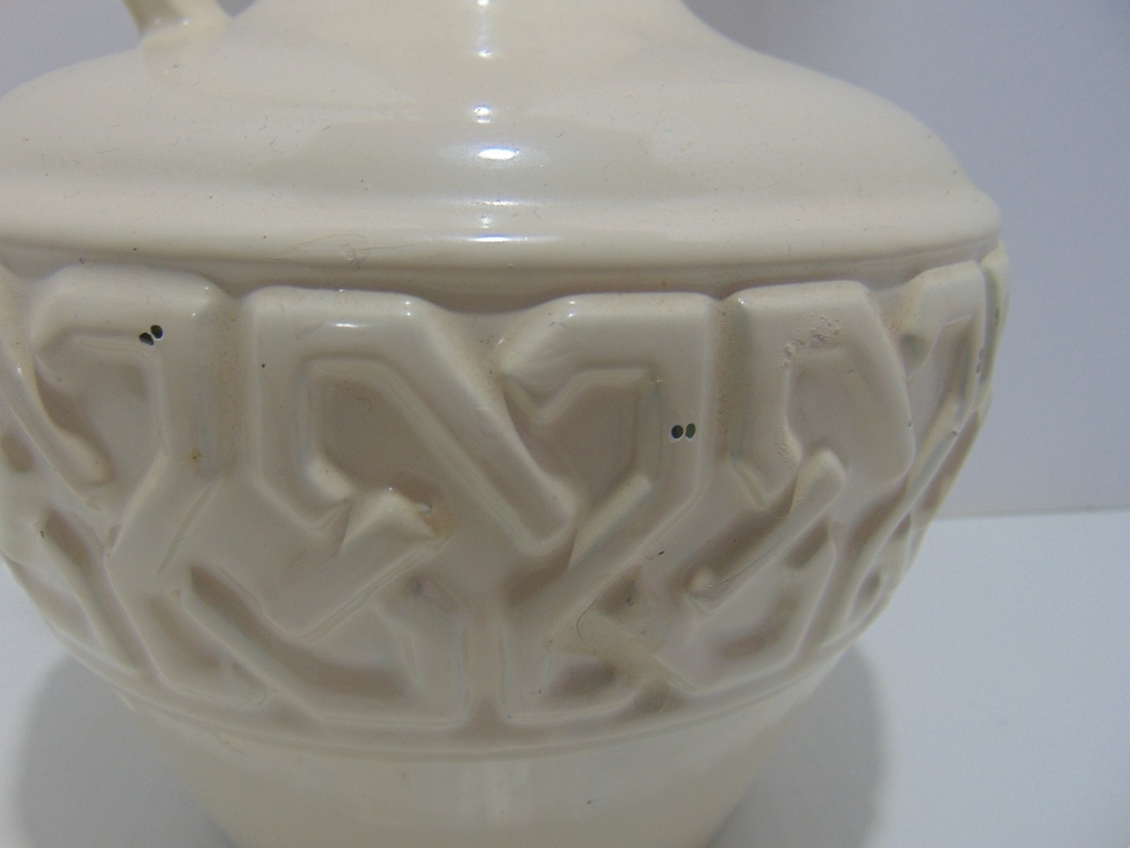 Haeger Pottery 4070 White Grecian Pitcher Ewer Vase