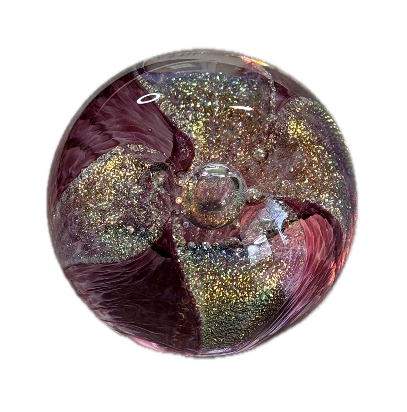 Small 2” GES Glass Eye Studio Art Glass Paperweight 2005 05