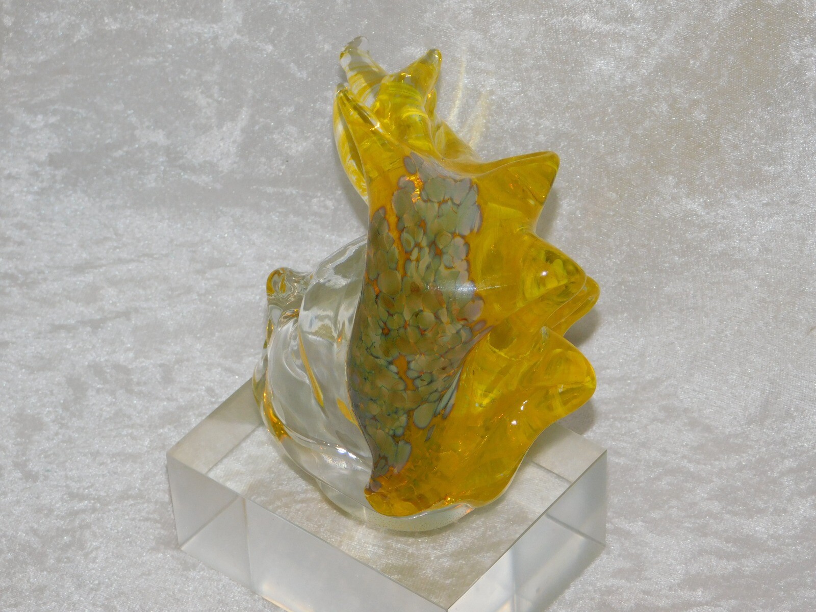 Modern Art Glass Sculpture Blown Blonde Hair Bust Henryk Rysz Poland Papeweight