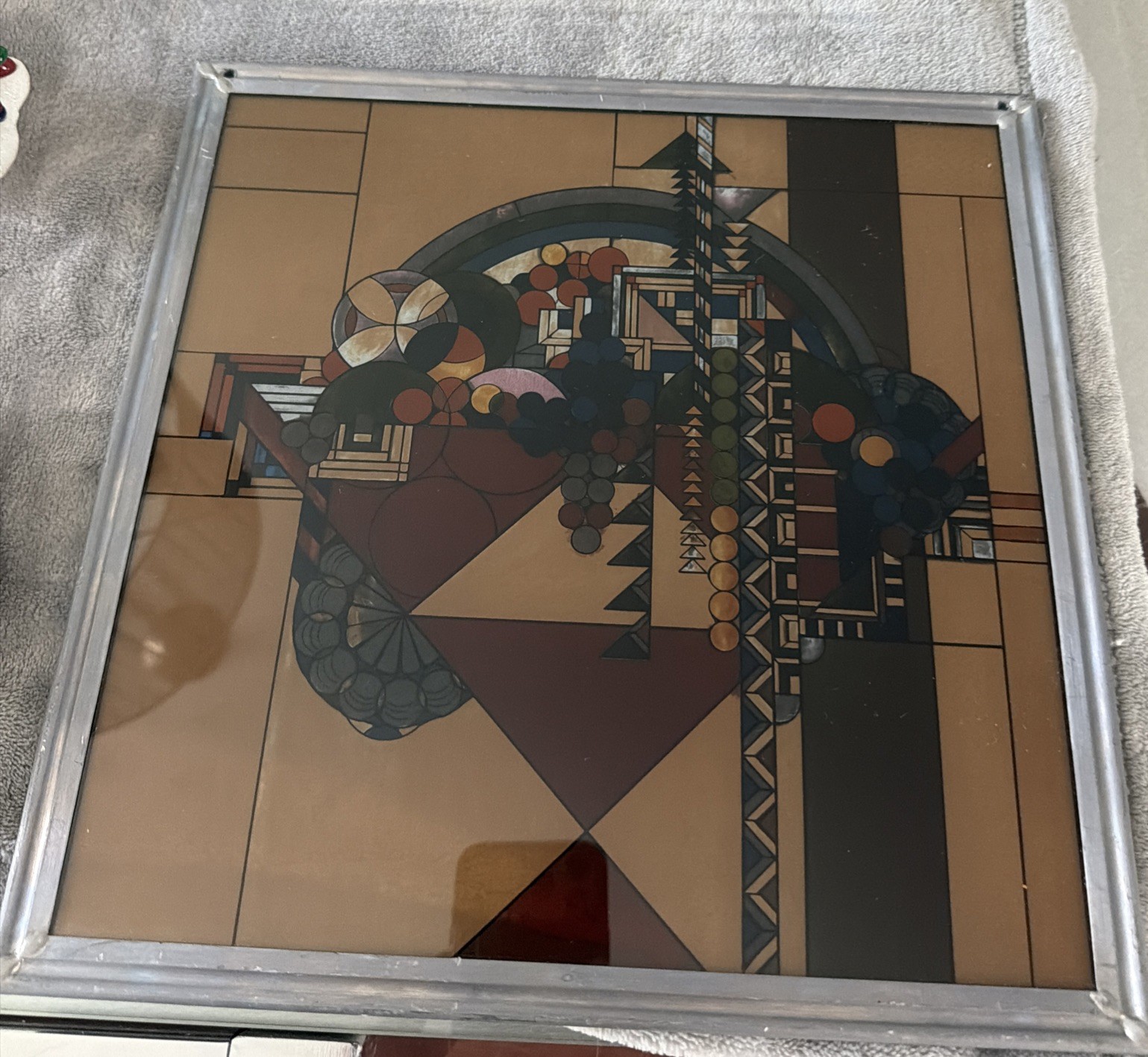 Frank Lloyd Wright Collection Stained Glass Window Display May Basket SIGNED
