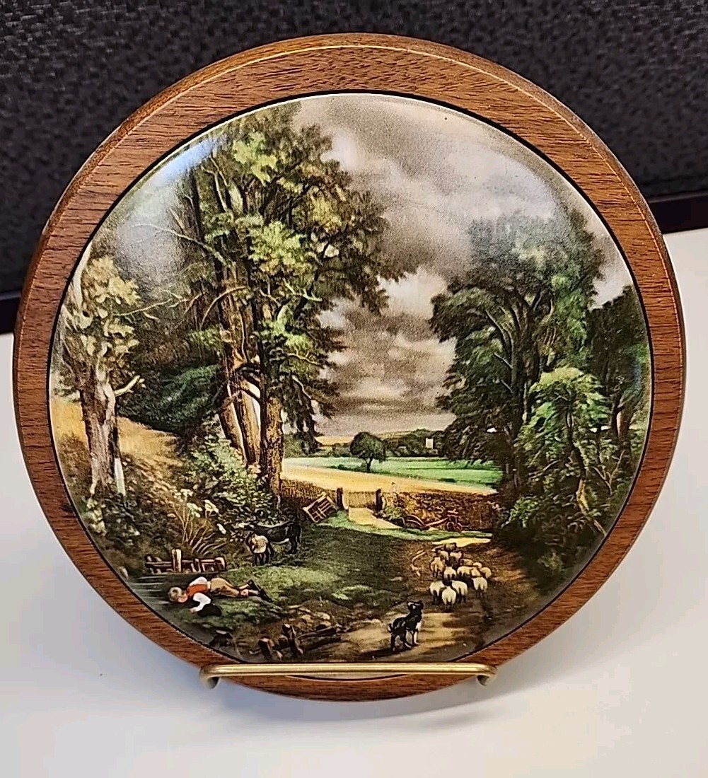 Ceramic Tile Trivet The Cornfield by John Constable Sheep Herder Scene