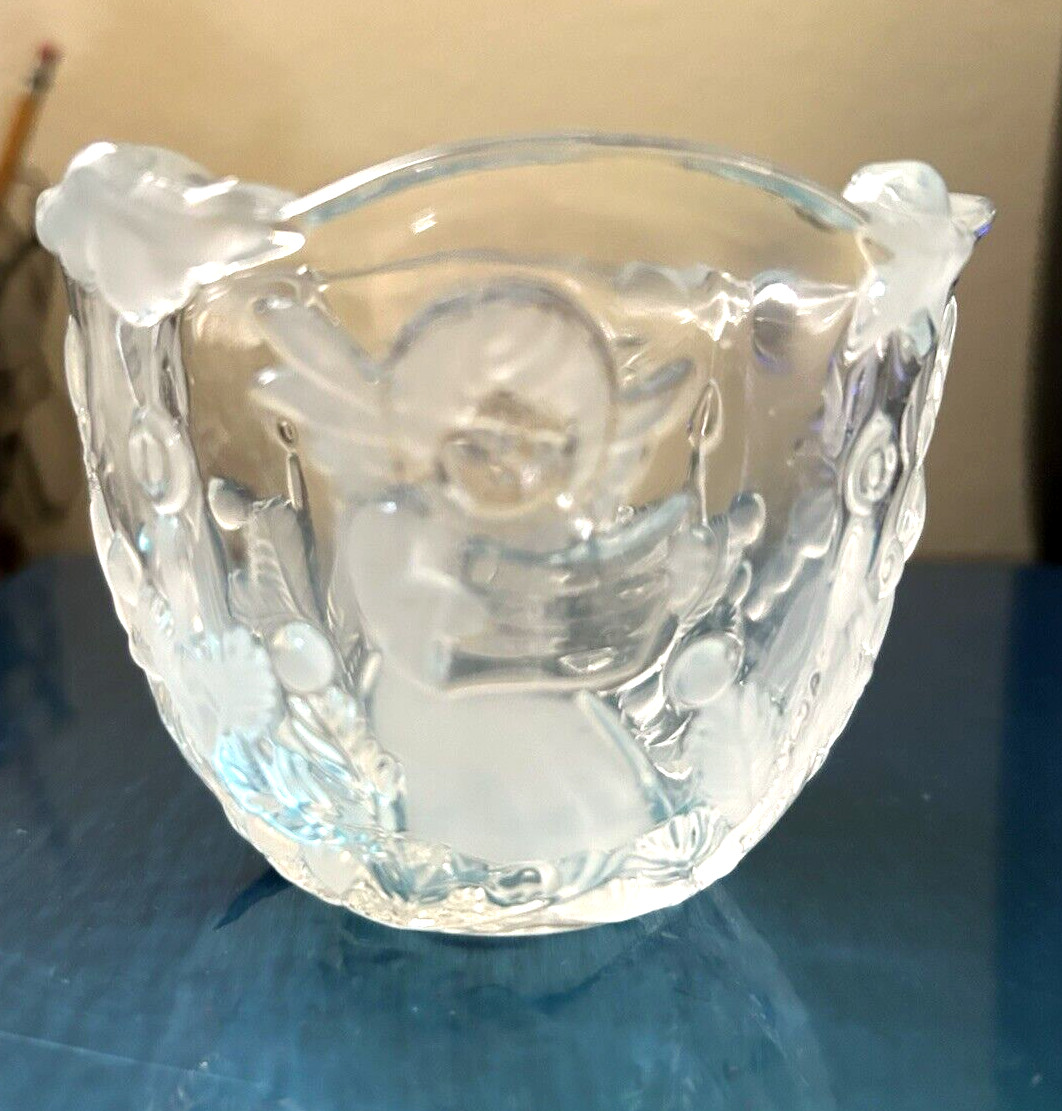 Mikasa “Holiday Lights” Candle Holder Votive Frosted/clear Angels