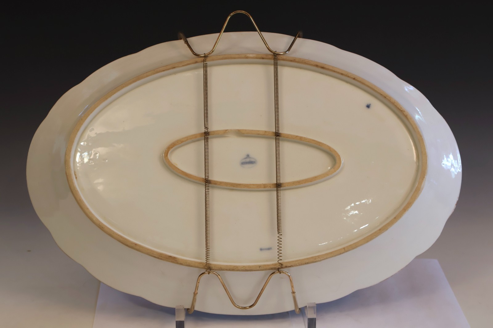 Antique Teichert Meissen Blue Onion Platter Server Porcelain German Signed 19×13