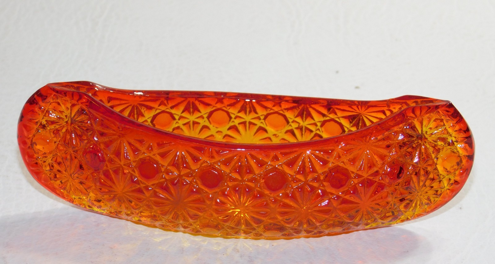MCM Fenton Canoe Dish Pitcher Toothpick Glass Amberina Daisy & Button Pattern