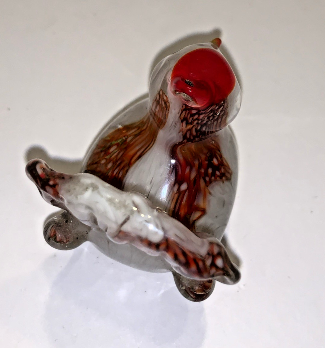 Miniature Blown Art Glass Rooster Chicken Figurine