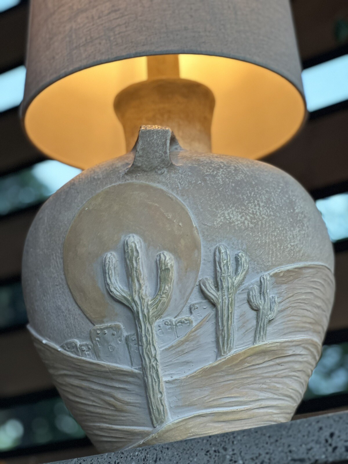 Ceramic Cactus Table Lamp VERY UNIQUE