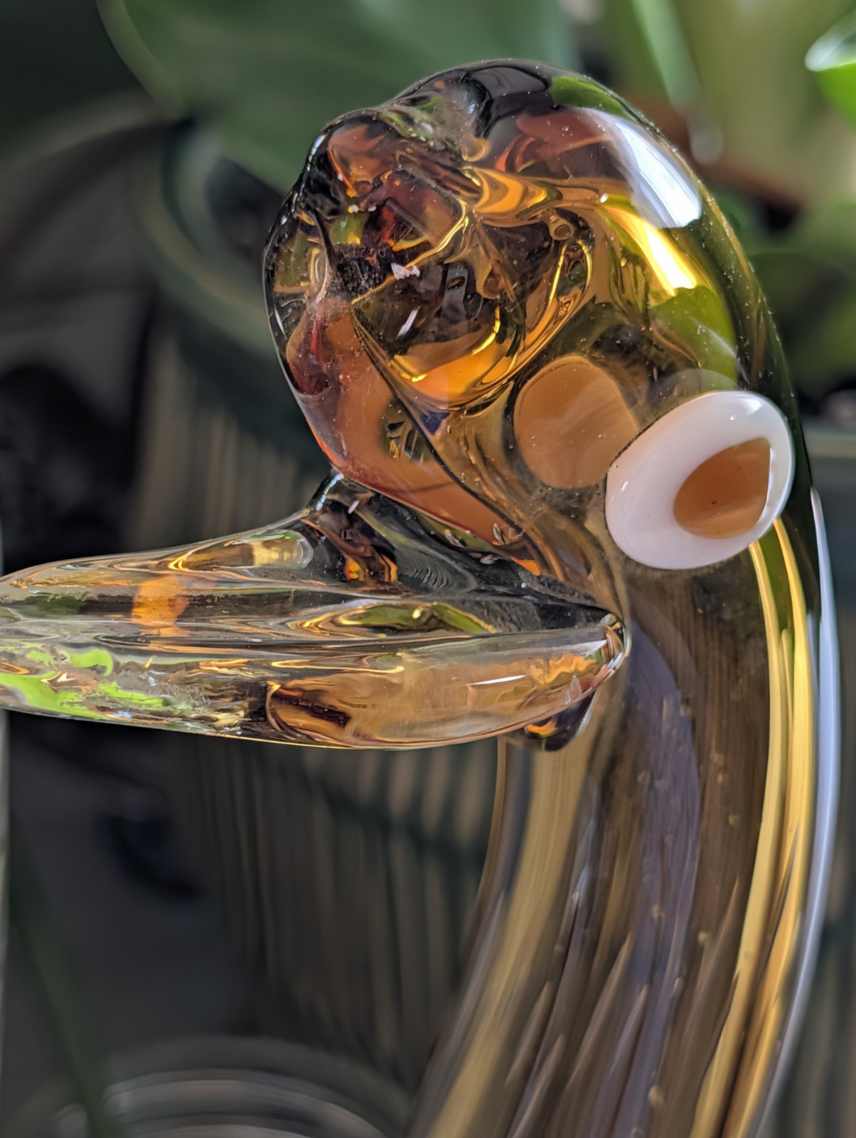 Murano Studio Art Glass Duck Figurine Hand Blown Brown Clear Check Out Photos 🤍