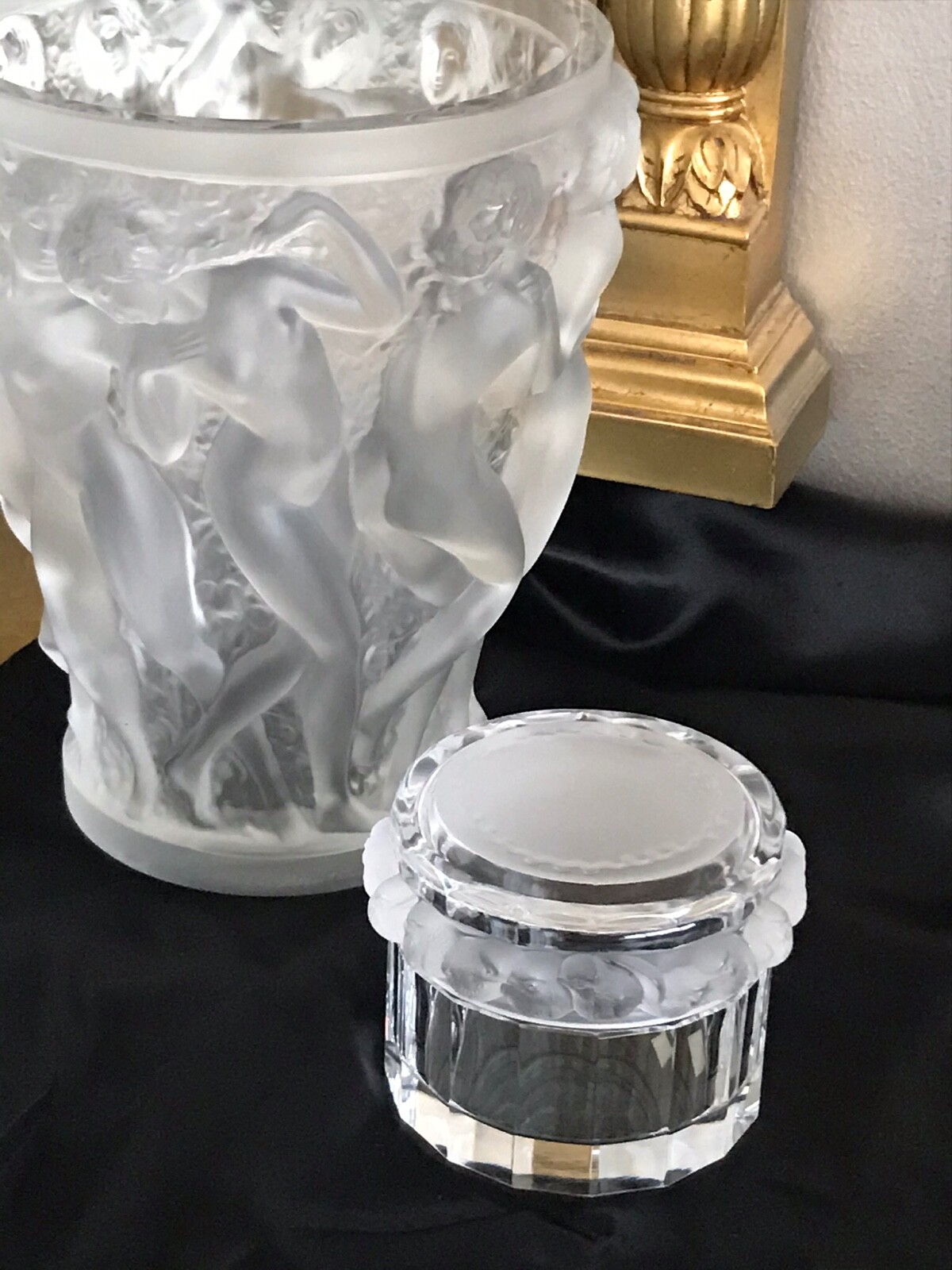 LALIQUE France Crystal Robinson Mesanges Powder Dresser Box, Birds Sparrows UWB!