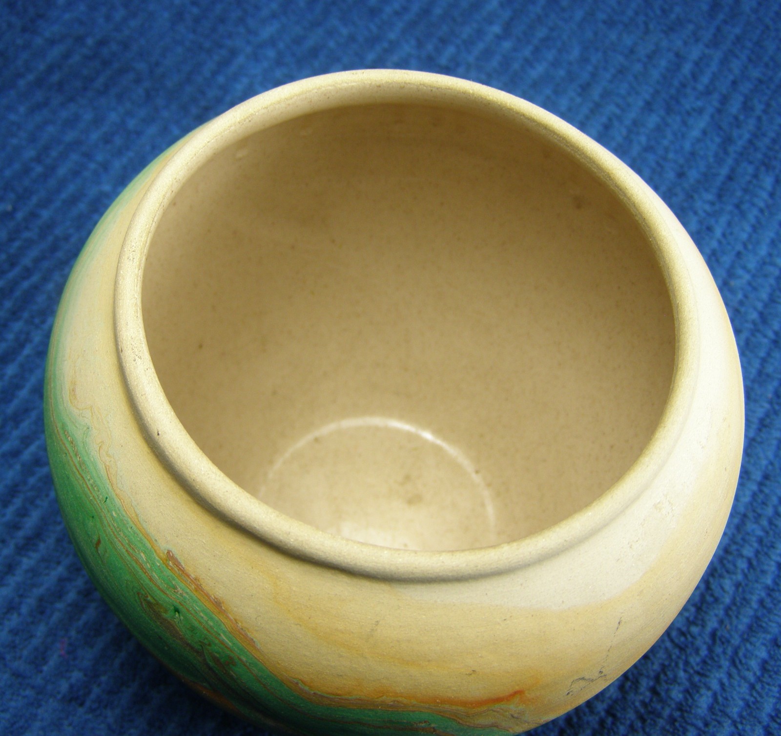 Vintage NEMADJI Pottery Vase – Green, Orange and Tan