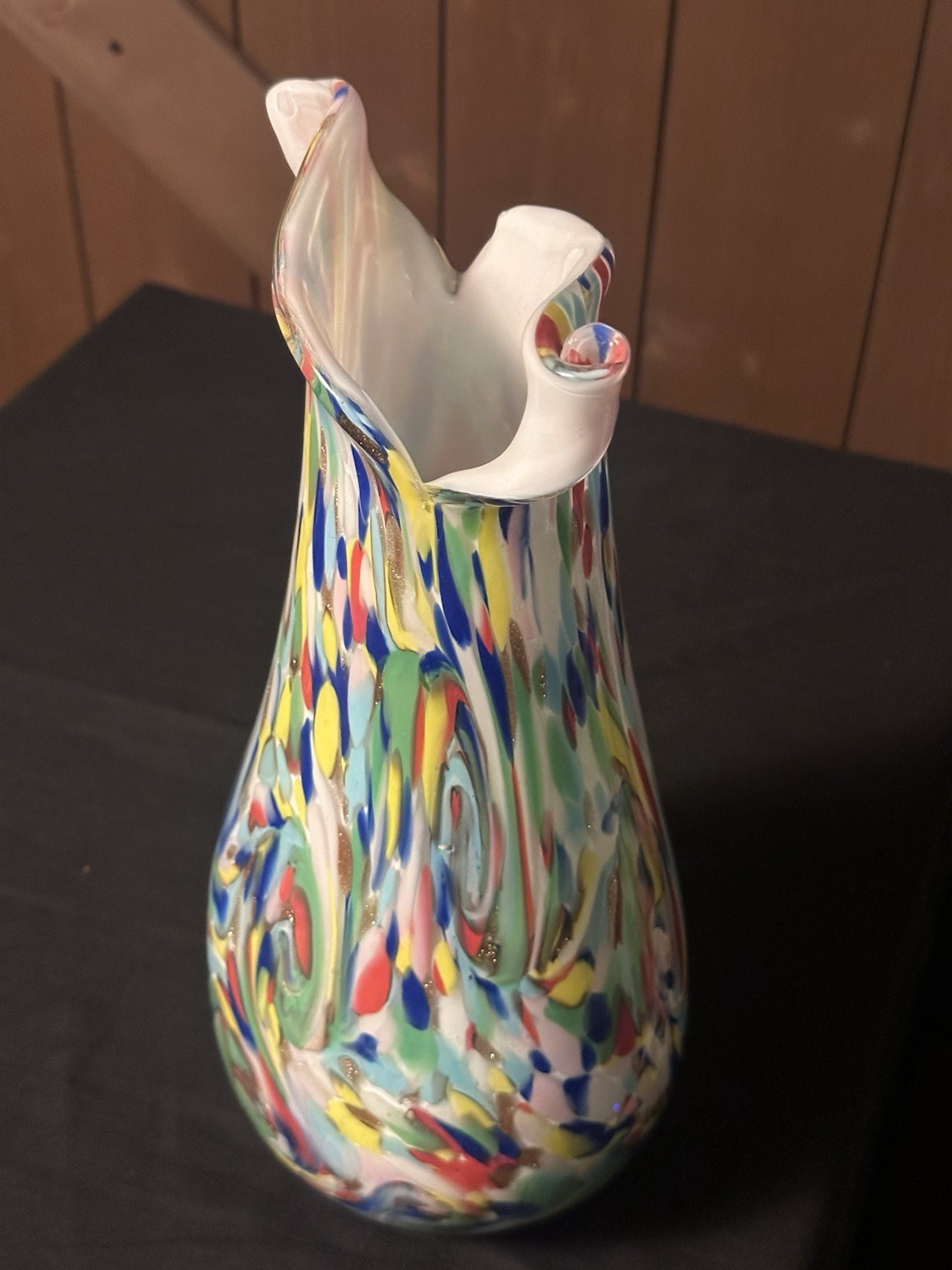 Fratelli Toso Handblown Italian Murano Glass “Apparenzia” Vase Starry Night