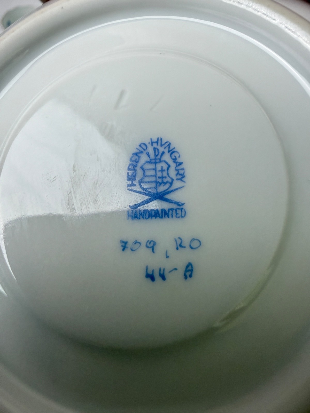 Vintage Herend Rothschild Bird Oiseaux Collection- 9 pieces Coffee / Tea Hungary