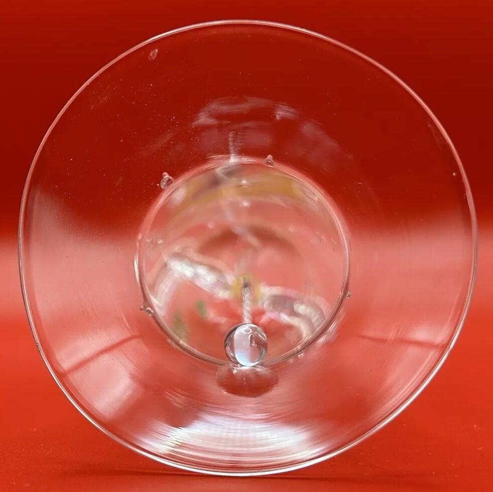 Silvestri Handblown Iridescent Glass Bell with Dots 7in Vintage SEE DESCRIPTION