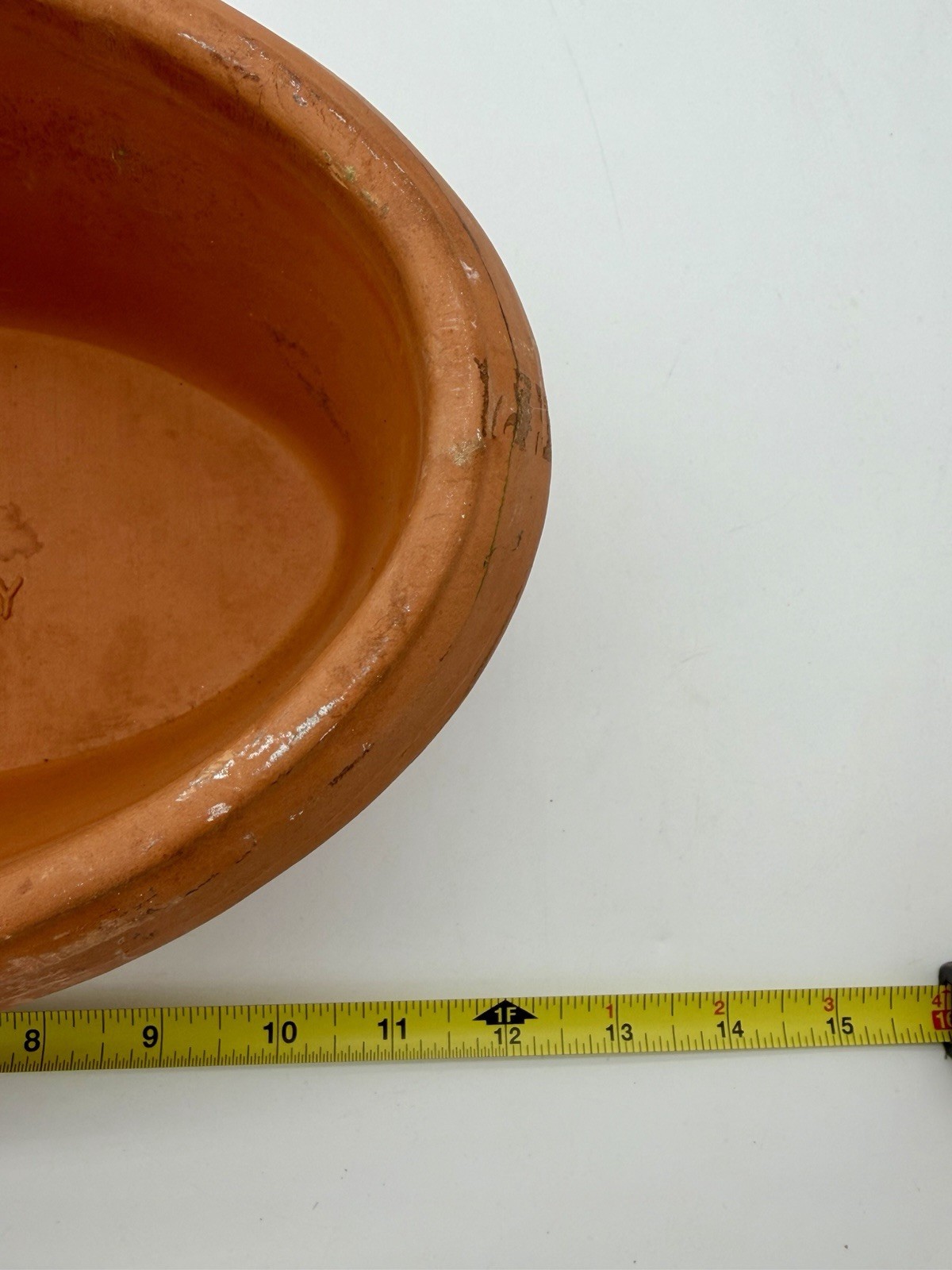 Italian Terracotta Grape Relief Oval Planter Large Made in Italy 12 in x 7 in