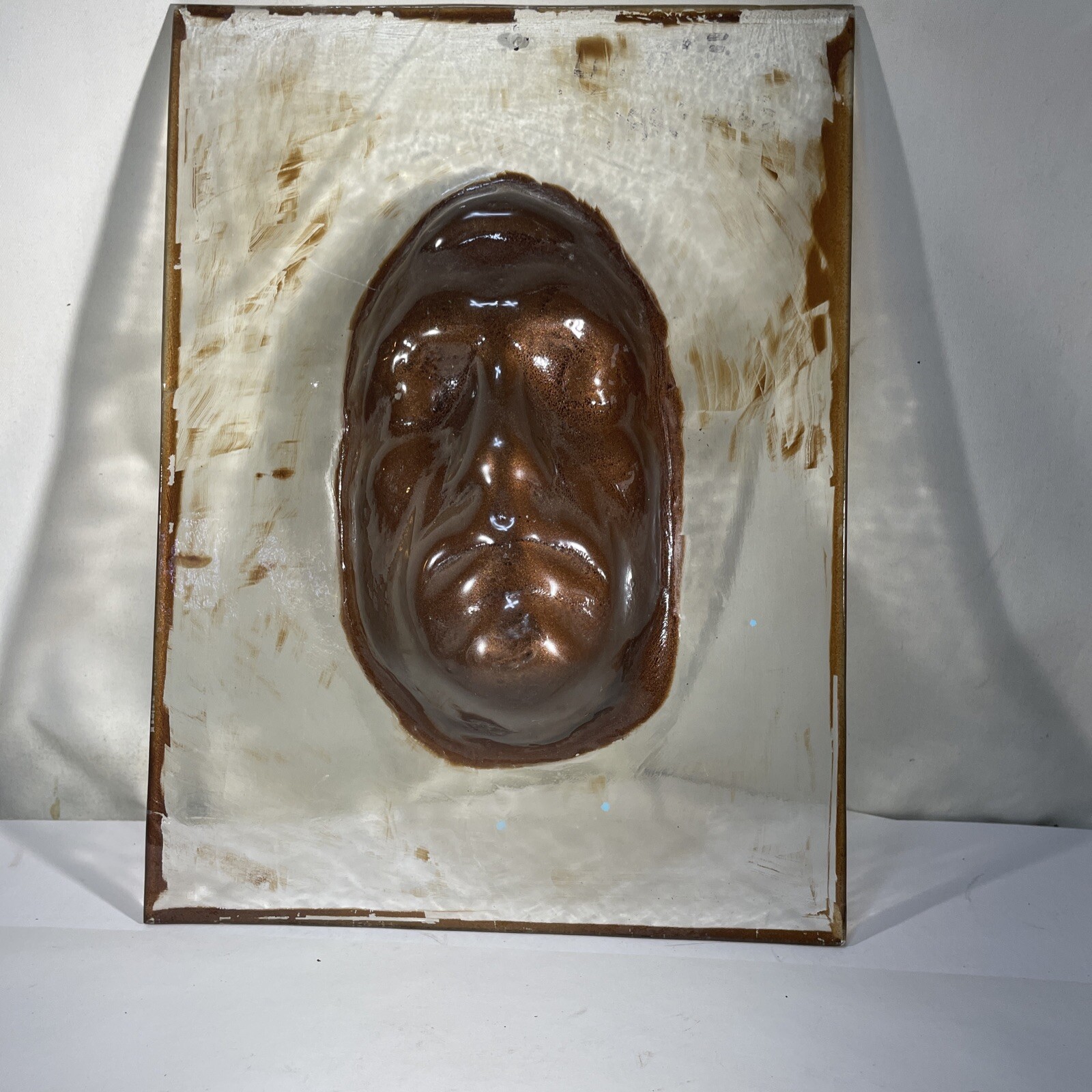 Unique Handmade Molded Glass Face Art
