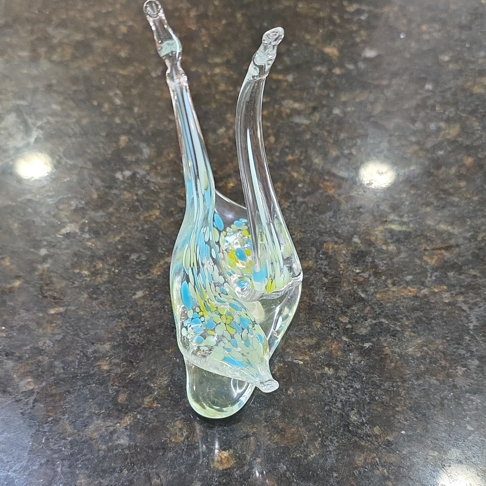 Vintage German Lead Crystal Swan Figurine Pair.