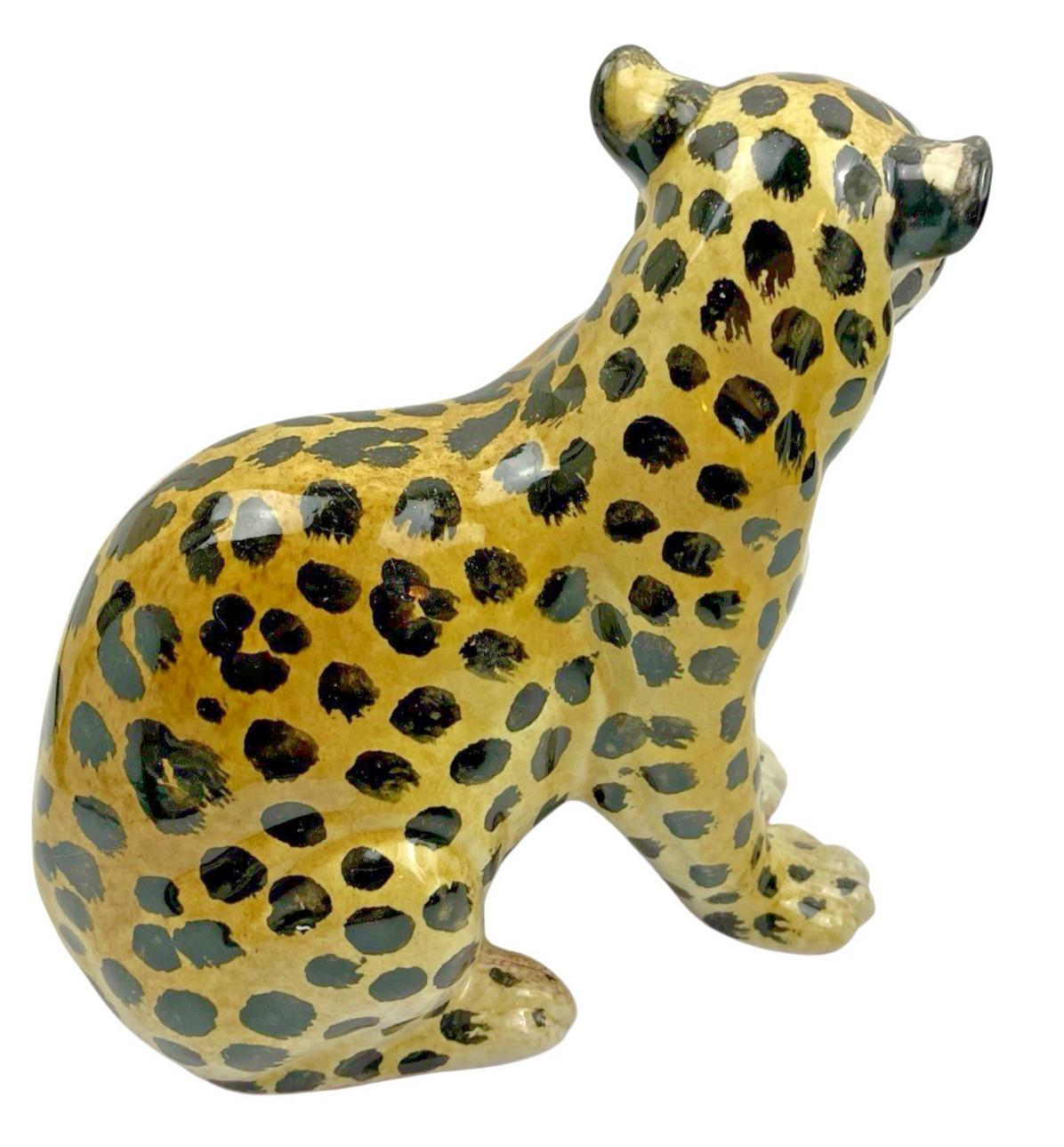 Cheetah Cub Baby Clay Figurine Made in Italy 6.5″ Tall