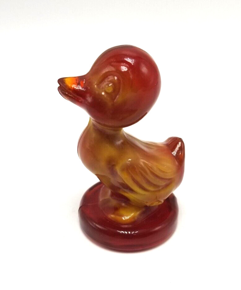 Vintage Boyd Debbie Duck Amberina / Slag Glass Figurine