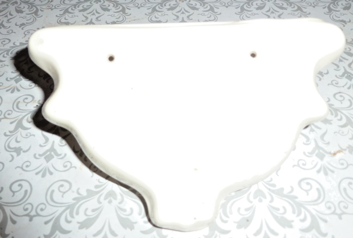 Vintage White and Gold Wall Pocket #