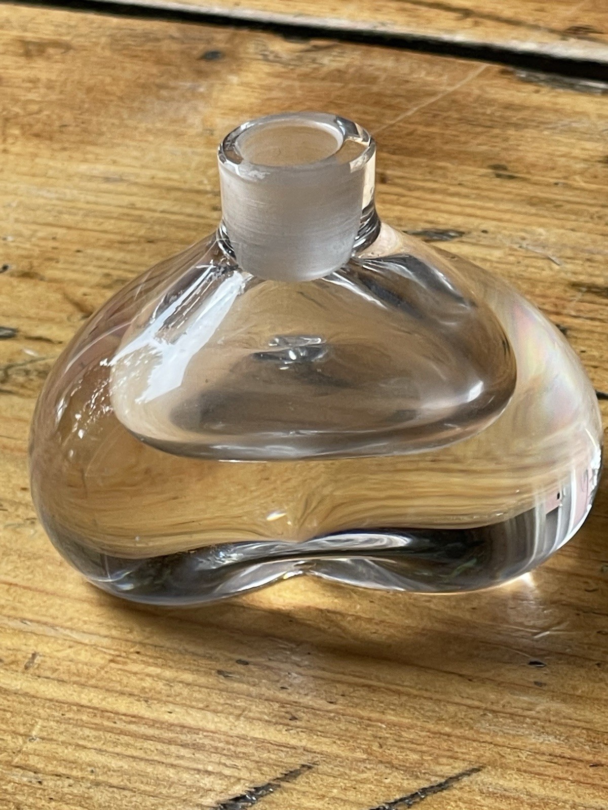 Vintage Orrefors Sweden Blown Art Glass Signed Perfume Bottle Without Stopper