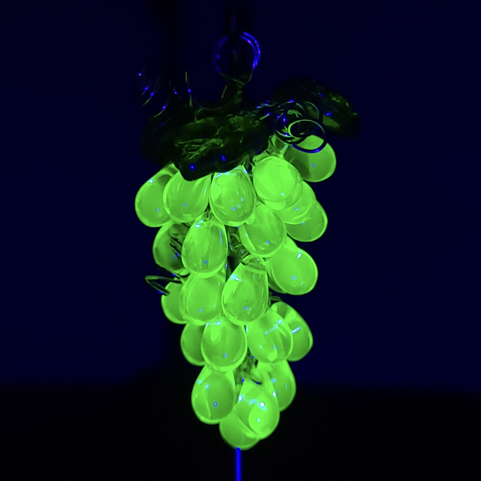 Uranium Glass Small Bunch of Grape Handmade Grape Cluster Vaseline Glass Beads