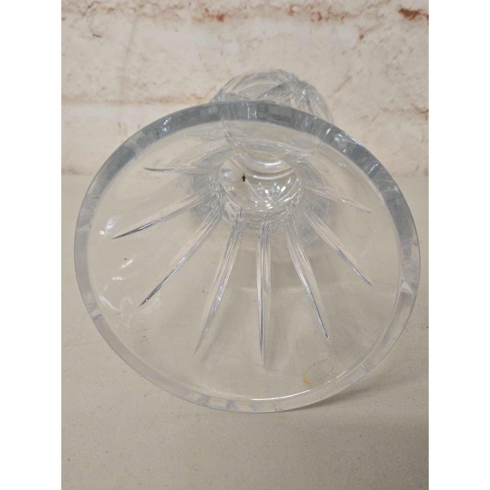 Heavy Lead Cut Crystal Clear 15″ Vase Made in Solvenia Sticker