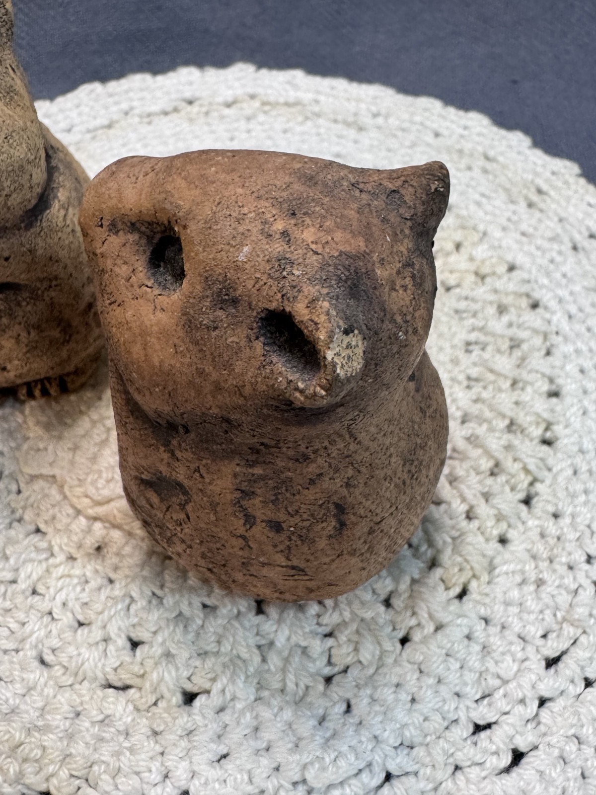 Vintage Handmade Hamster Figurines Pair Of Folk Art Studio Pottery Guinea Pigs
