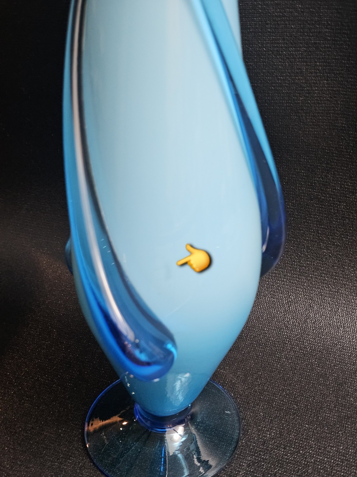 Cristalleria Fratelli Betti Blue & White Cased Glass Footed Vase Empoli 15 1/4in