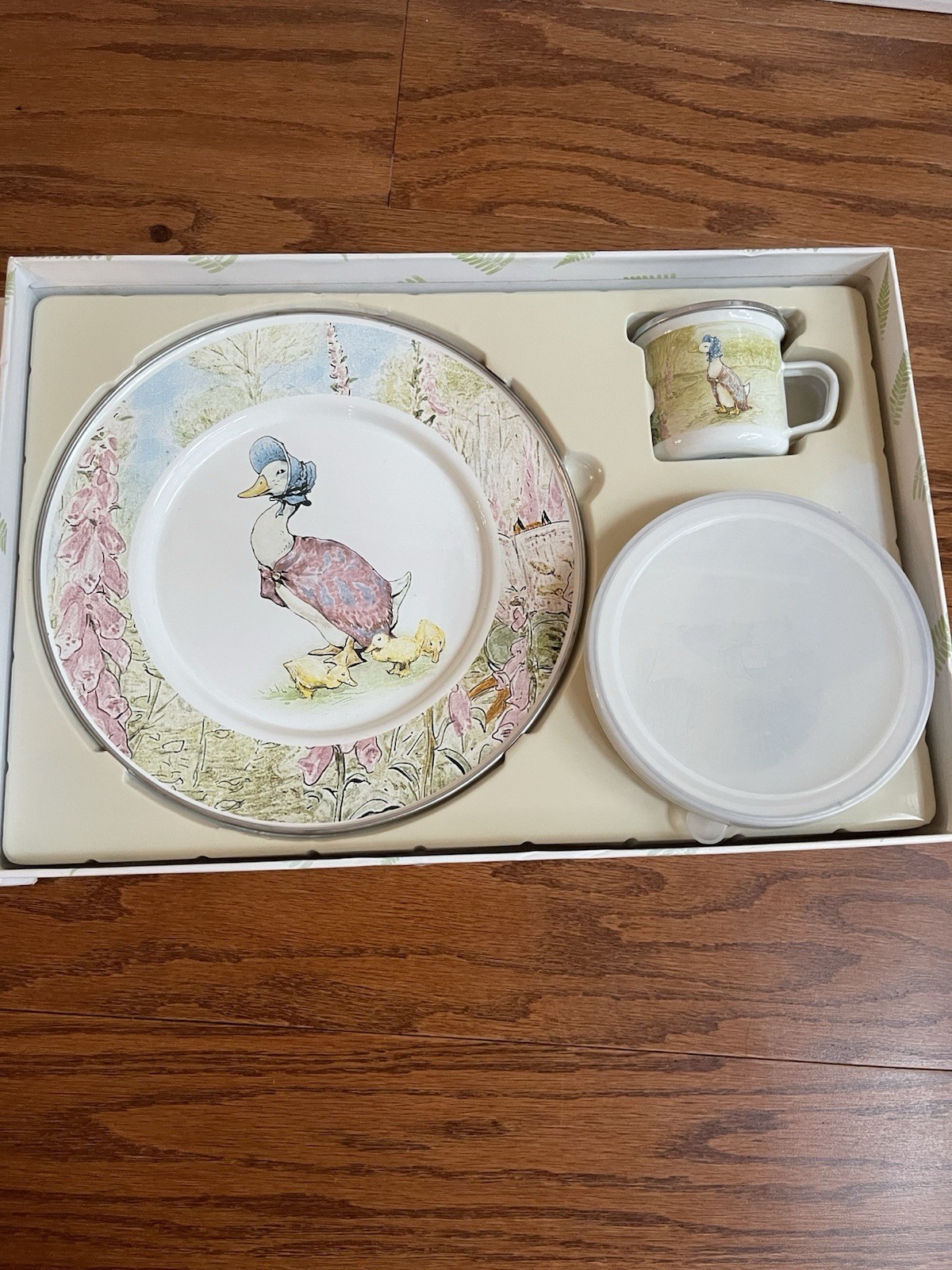 Golden Rabbit Enamelware – Jemima, Beatrix Potter, 3-piece Feeding Set