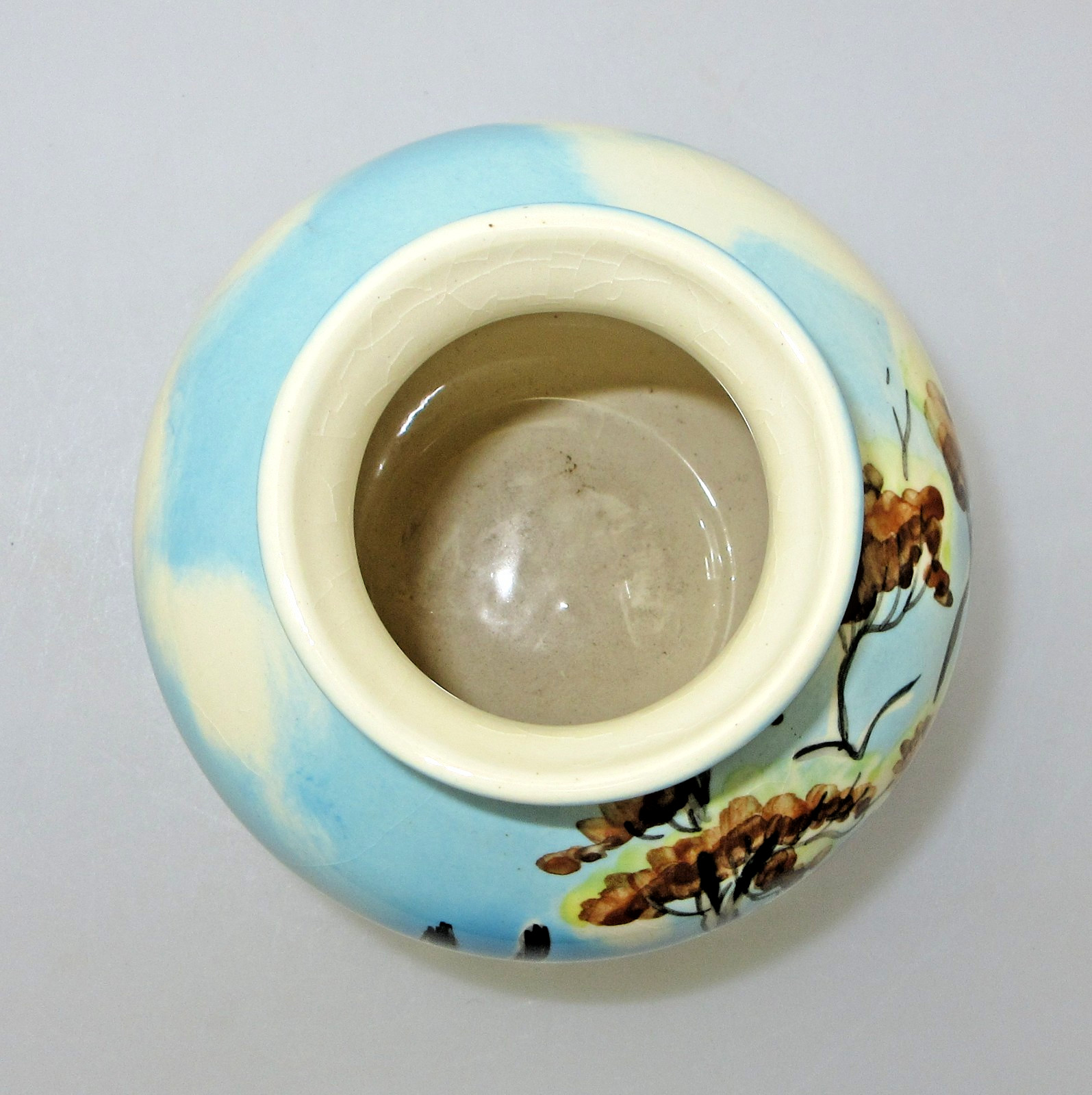 DIANA AUSTRALIAN POTTERY LANDSCAPE VASE SIGNED FRANK AUSTRALIAN POTTERY