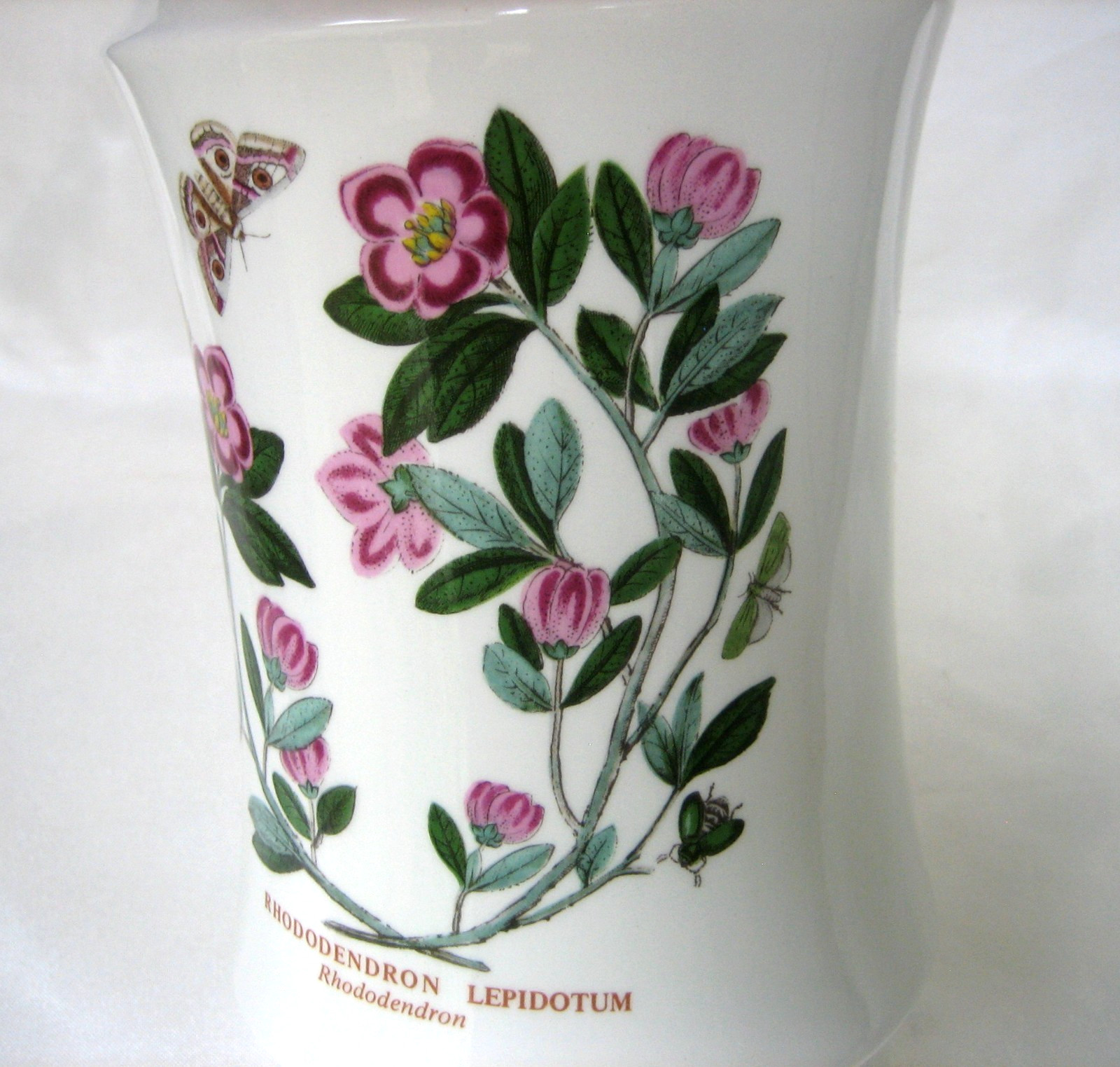 Portmeirion Botanic Garden Ceramic Utensil Jar Vase Rhododendron 7-3/4 in tall