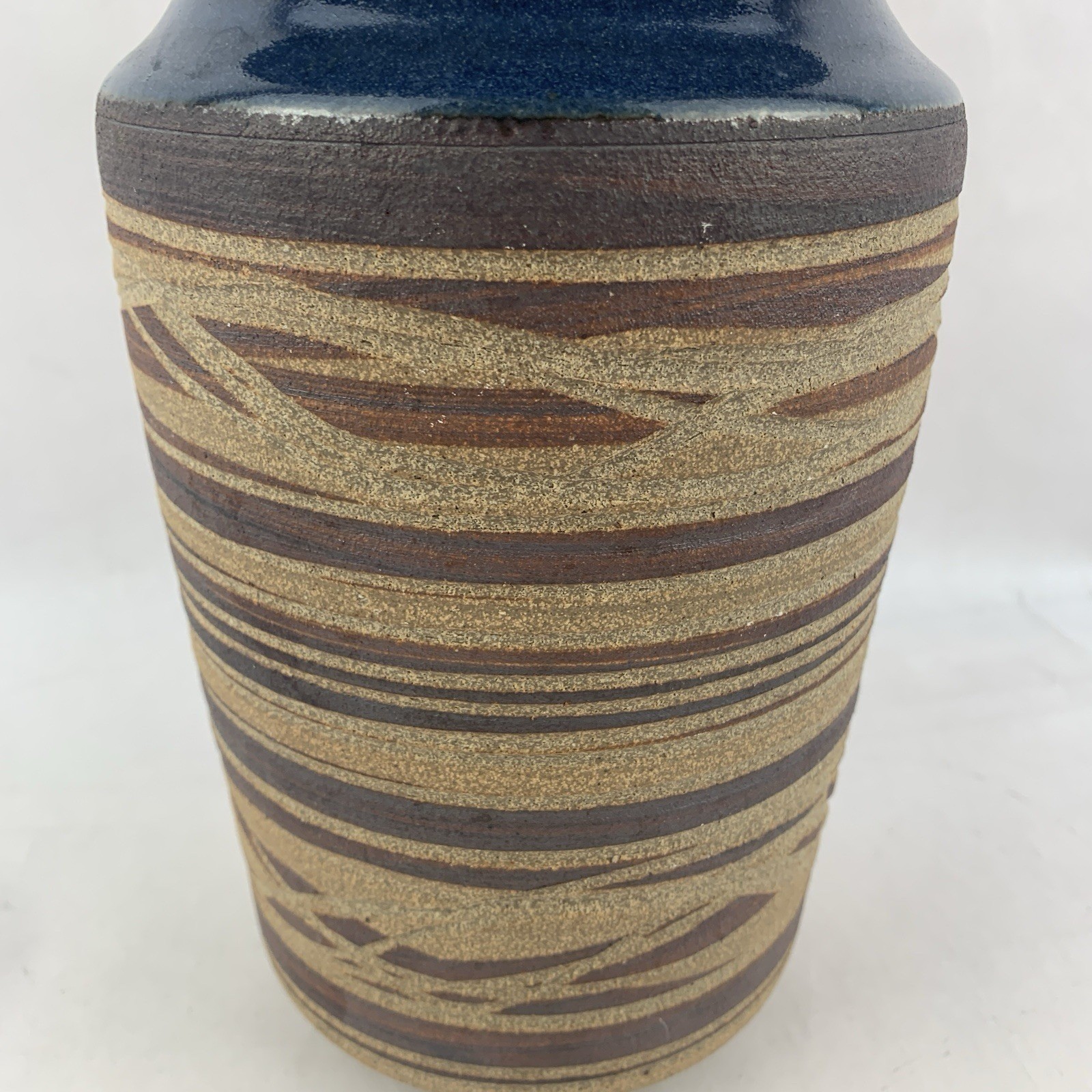 Victoria Littlejohn Studio Pottery Vase Signed MCM Earthenware Stoneware
