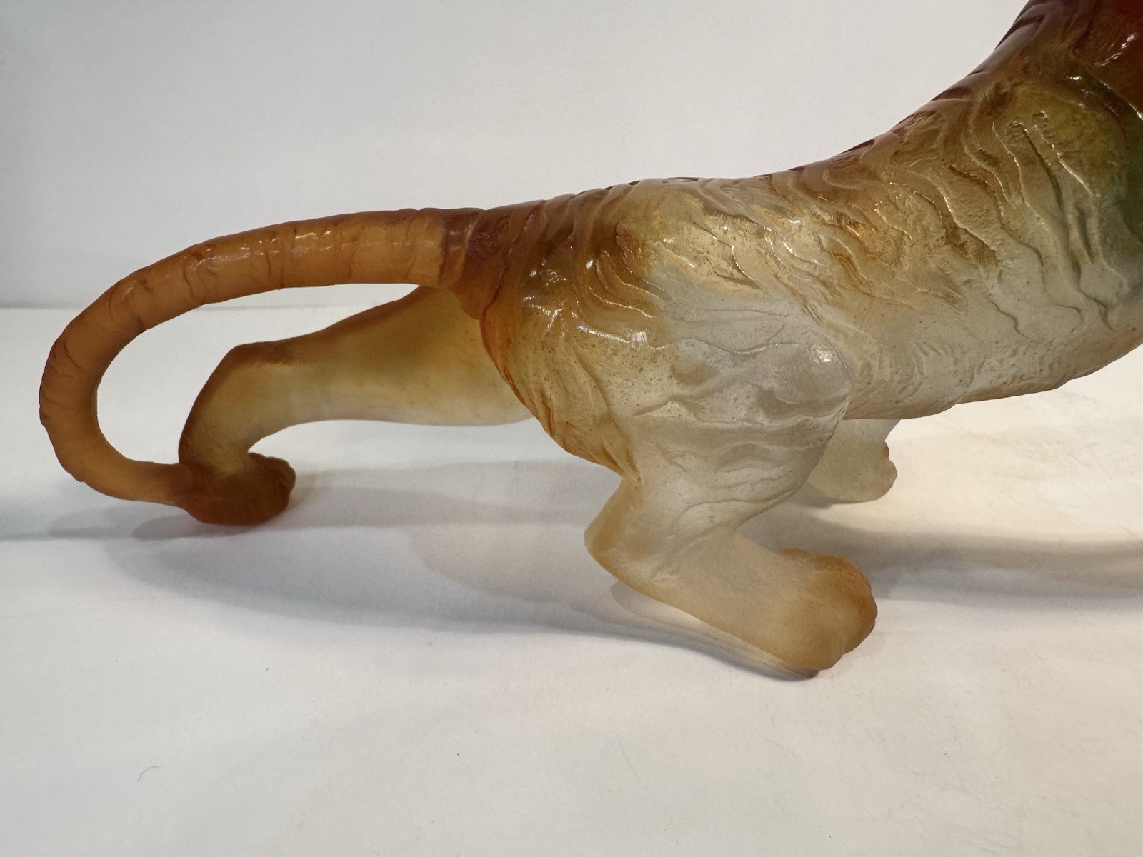 Daum Pate De Verre 11.5” Roaring Bengal Tiger Amber Perfect Retail $3,480