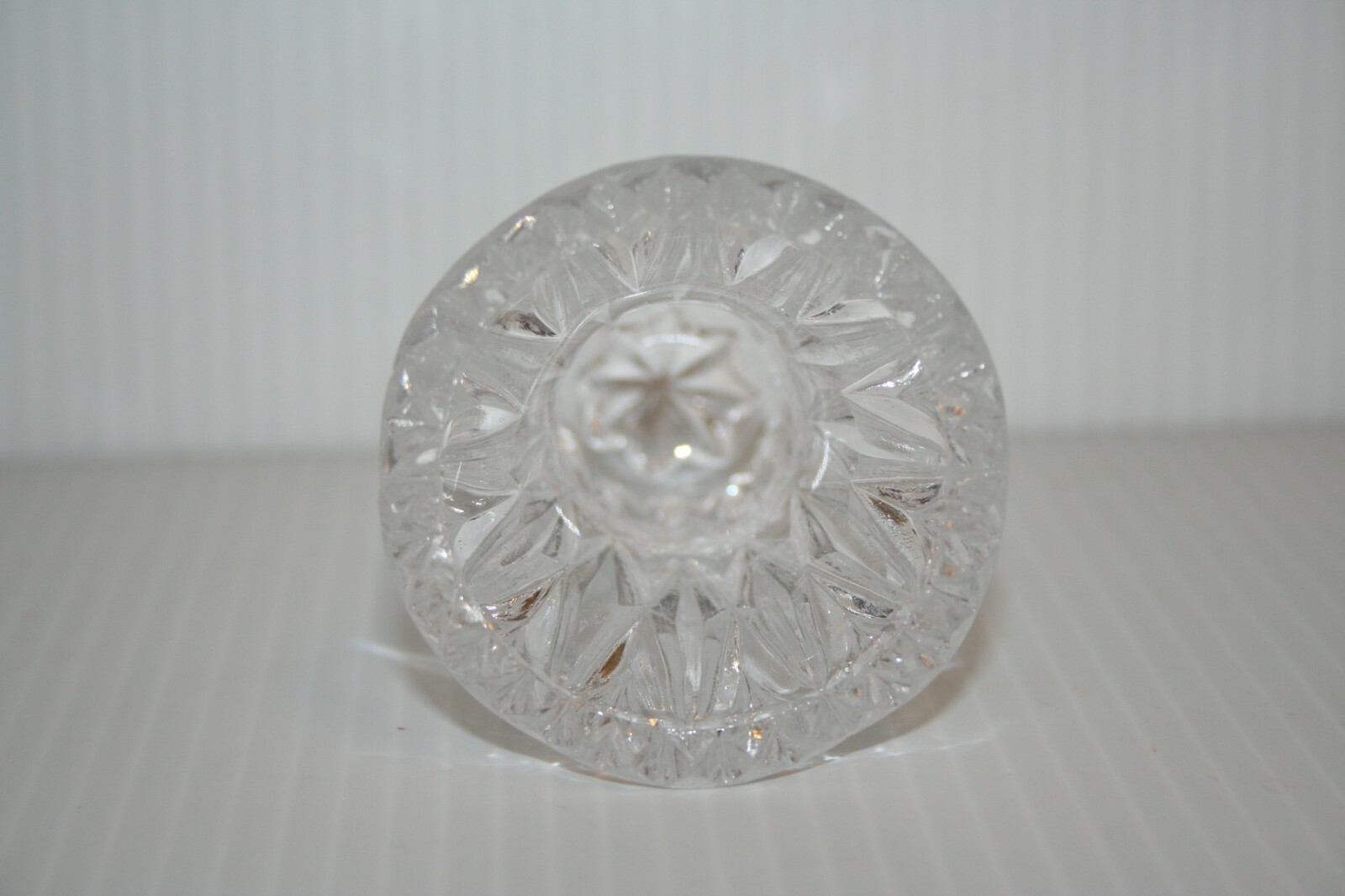 Clear Cut Lead Crystal Toothpick Holder Bud Vase Diamond Style Sawtooth 3″ Tall