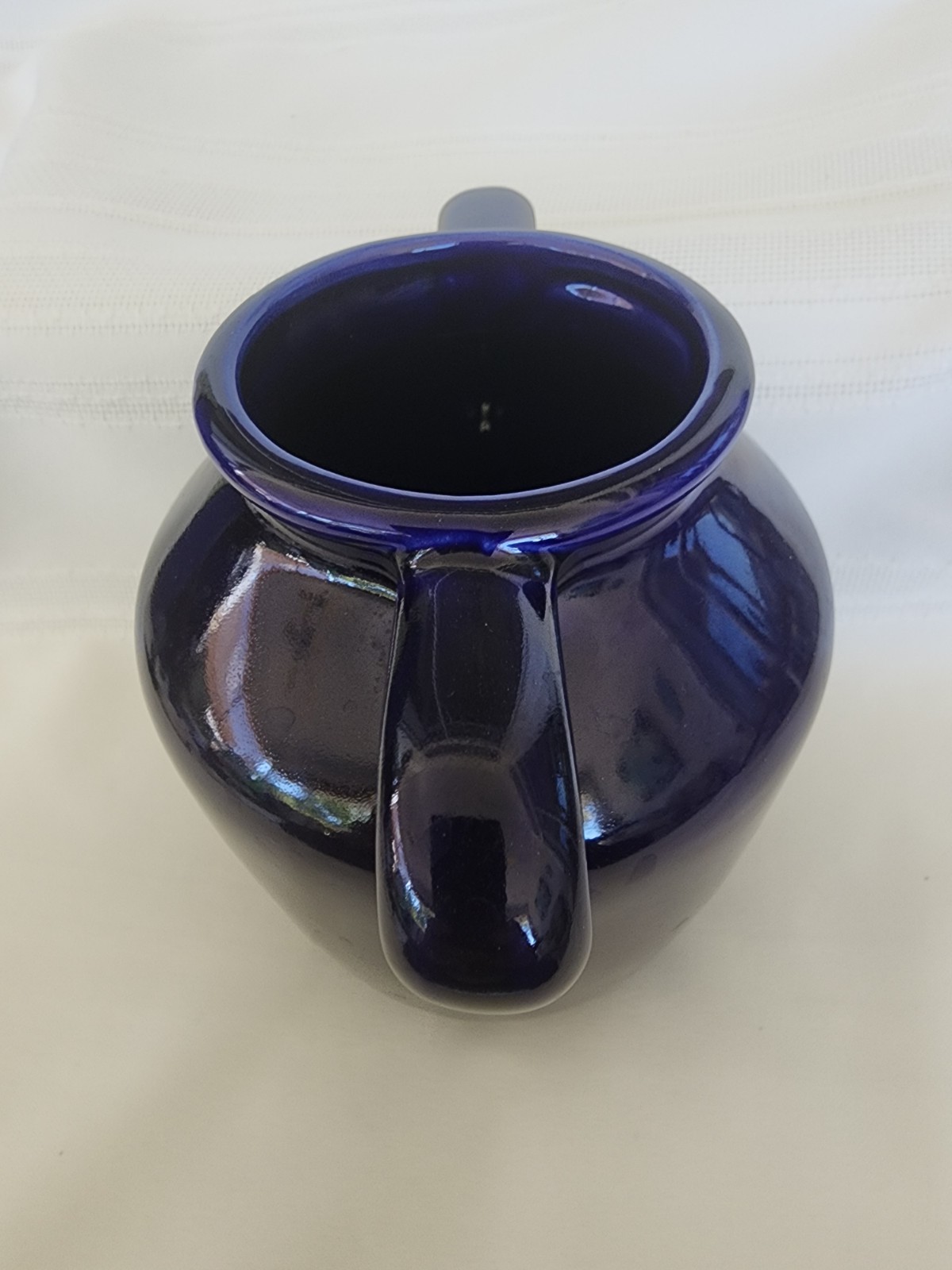McCoy Pottery Signed 150 Year Anniversary Cobalt & Gold Handled Oil Jar or Vase