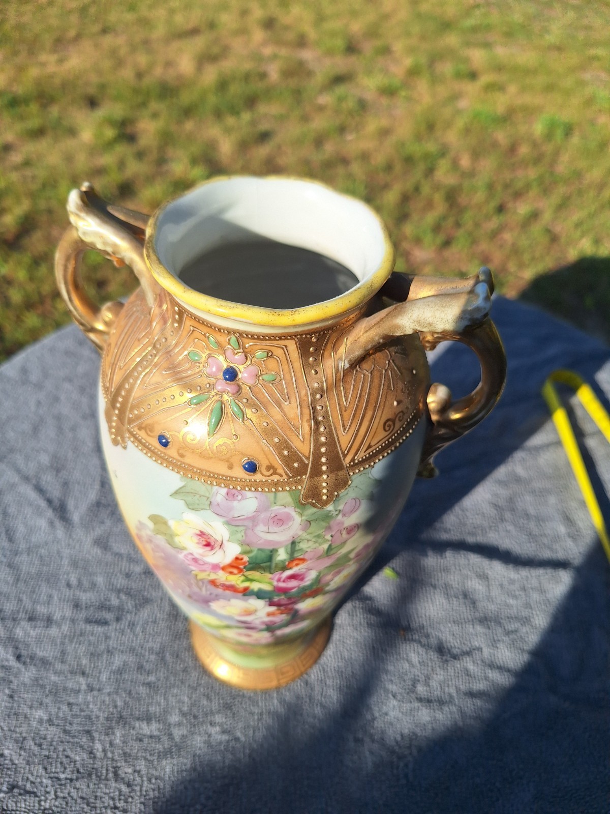 Nippon Two Handled China Vase 11 3/4 Inches M