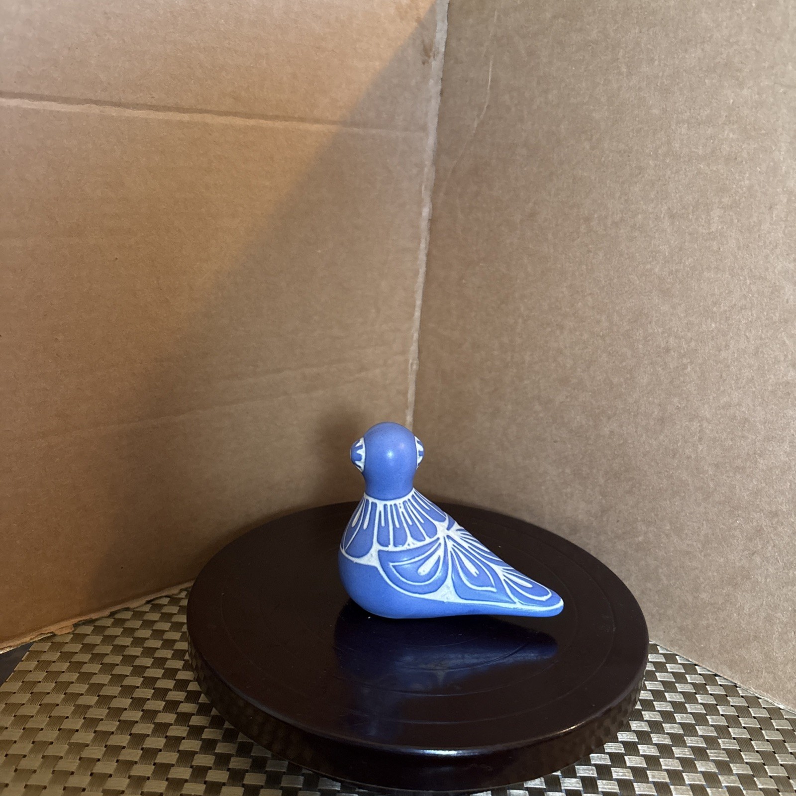 Pablo Zabal Chile Blue Studio Pottery Ceramic Dove Figurine Bird Signed EUC