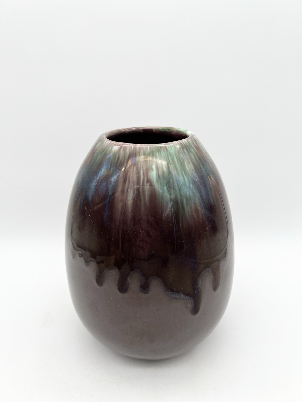 Vintage Royal Hickman California Art Pottery Drip Glaze Vase Iridescent MCM