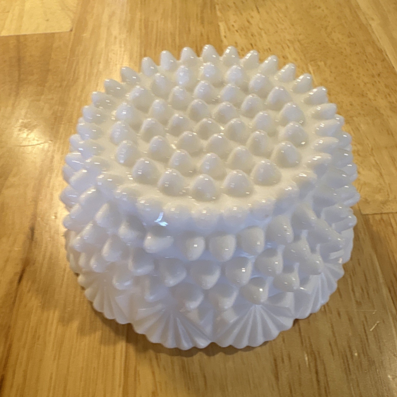 Imperial Glass Hobnail Pattern Candle Holder, milk glass