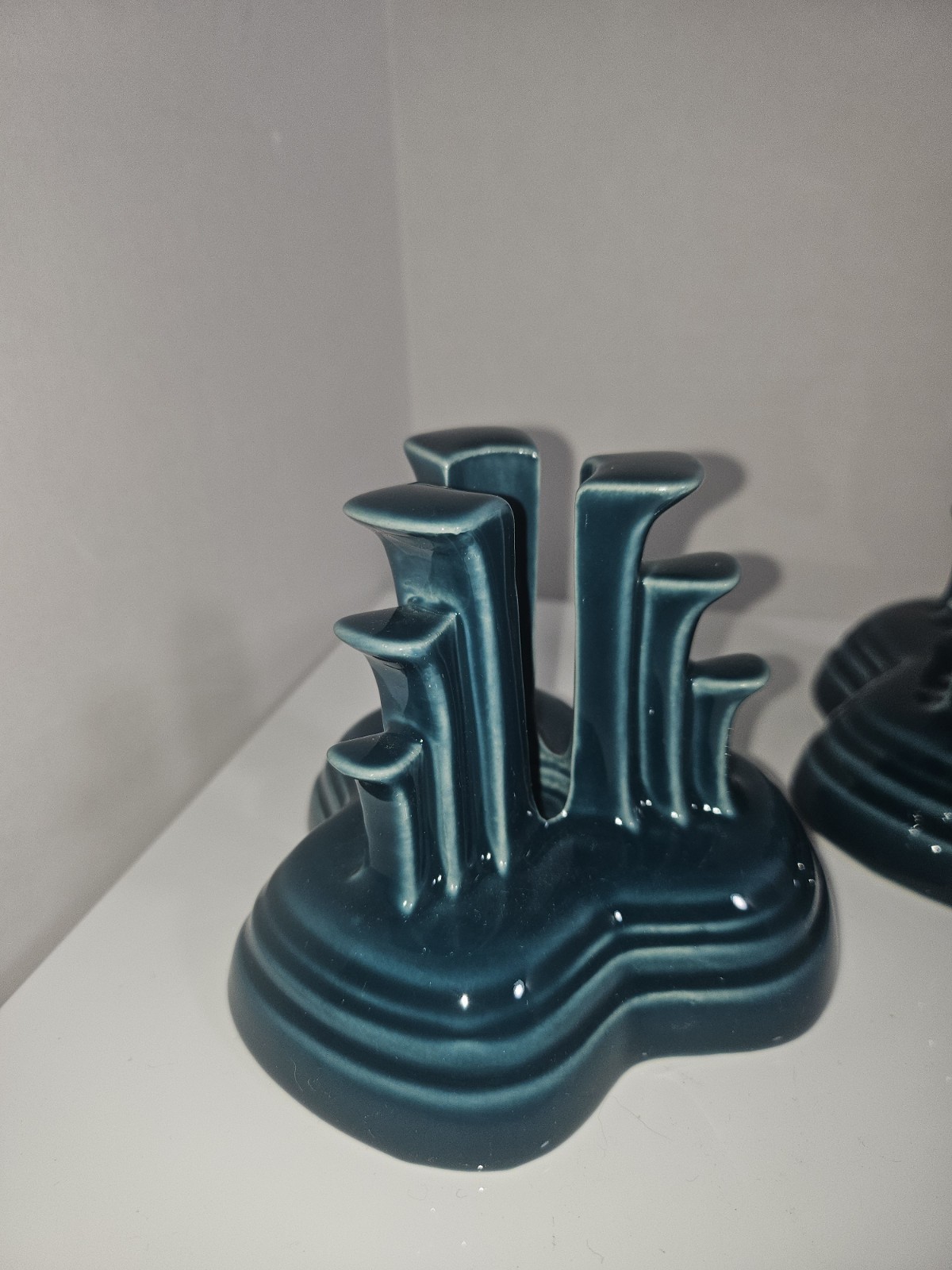 Fiesta Candle Holders Juniper Tripod Pyramid NIB Pair Excellent New Boxed