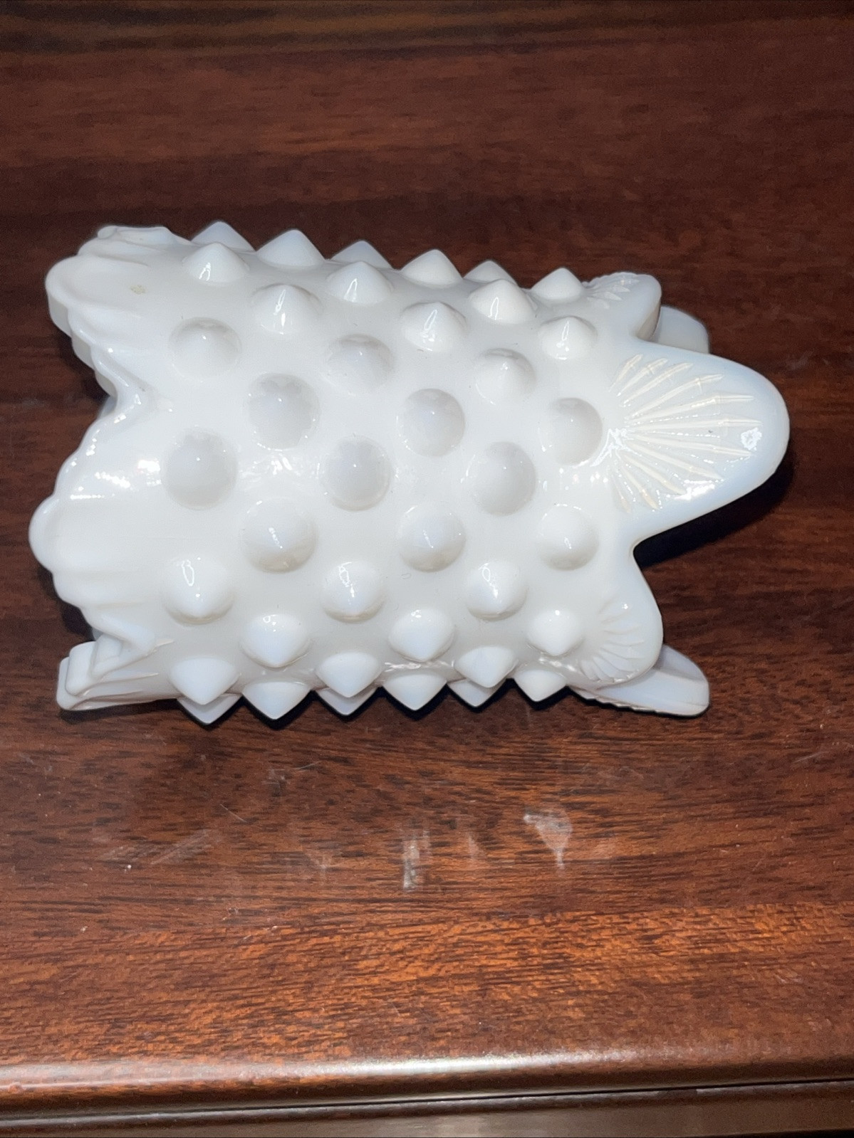 Vintage Fenton Milk Glass Toothpick Holder/ Bud Vase/ Hobnail Pattern