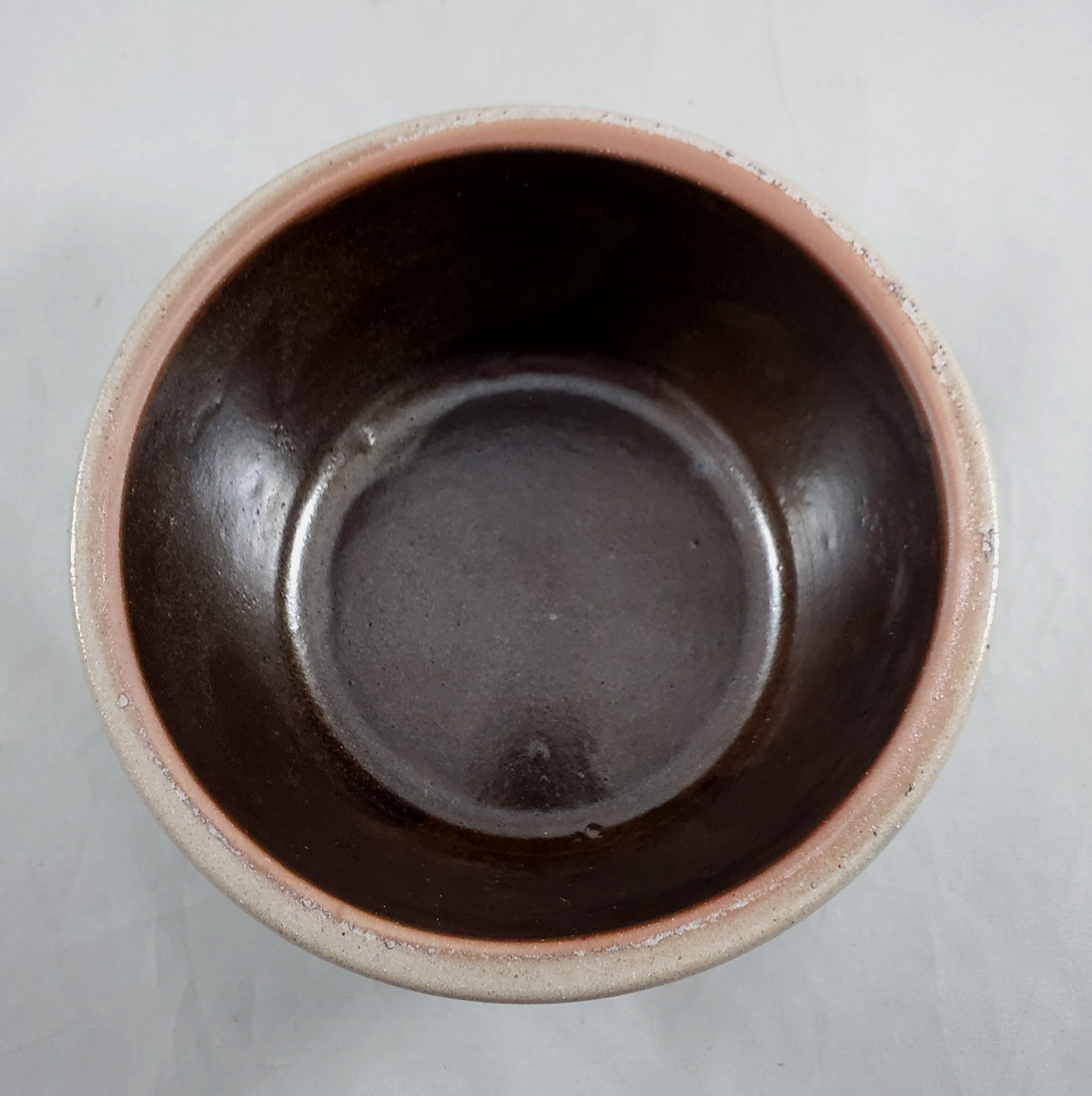 Beaumont Pottery York Maine Salt Glazed Crock Sm Bowl Cobalt Blue Winged Heart